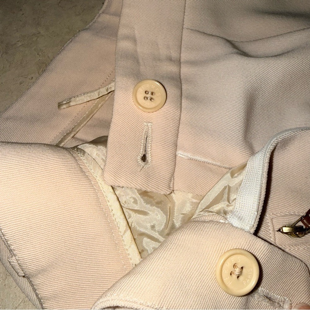 Hermes Vintage Women's Cream Dress Pants Wool Quiet Luxury Old Money - Picture 8 of 16
